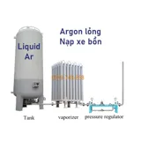 Argon lỏng công nghiệp nạp bồn trạm từ xe bồn 5-25 tấn